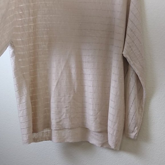 STYLE & CO 1X River Rock Tan Linen Blend Striped Tier Lightweight Sweater, NWT - Picture 6 of 8